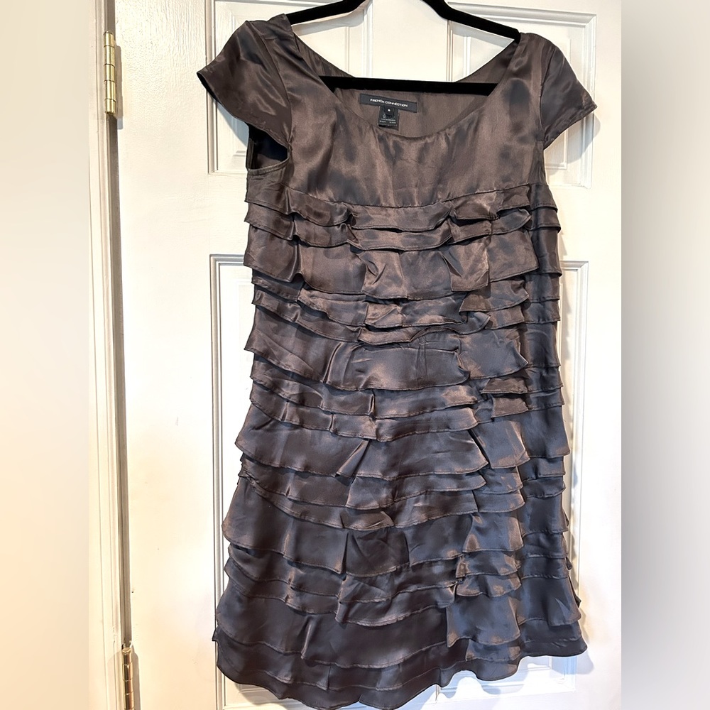 French Connection Silk Ruffle Dress